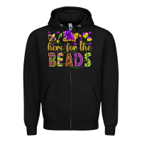 Black Here for the beads Zipper Hoodie - HowdyJamesFarm