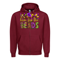 Burgundy Here for the beads Zipper Hoodie - HowdyJamesFarm