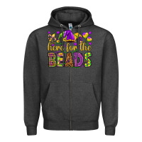 Charcoal Heather Here for the beads Zipper Hoodie - HowdyJamesFarm