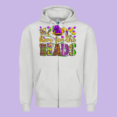 Here For The Beads Zipper Hoodie Designed By Howdyjamesfarm