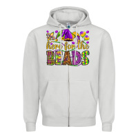 Dove Grey Here for the beads Zipper Hoodie - HowdyJamesFarm