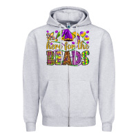 Heather Grey Here for the beads Zipper Hoodie - HowdyJamesFarm