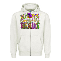 Oatmeal Heather Here for the beads Zipper Hoodie - HowdyJamesFarm