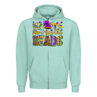 Seafoam Here for the beads Zipper Hoodie - HowdyJamesFarm