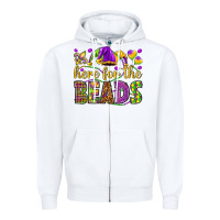 White Here for the beads Zipper Hoodie - HowdyJamesFarm