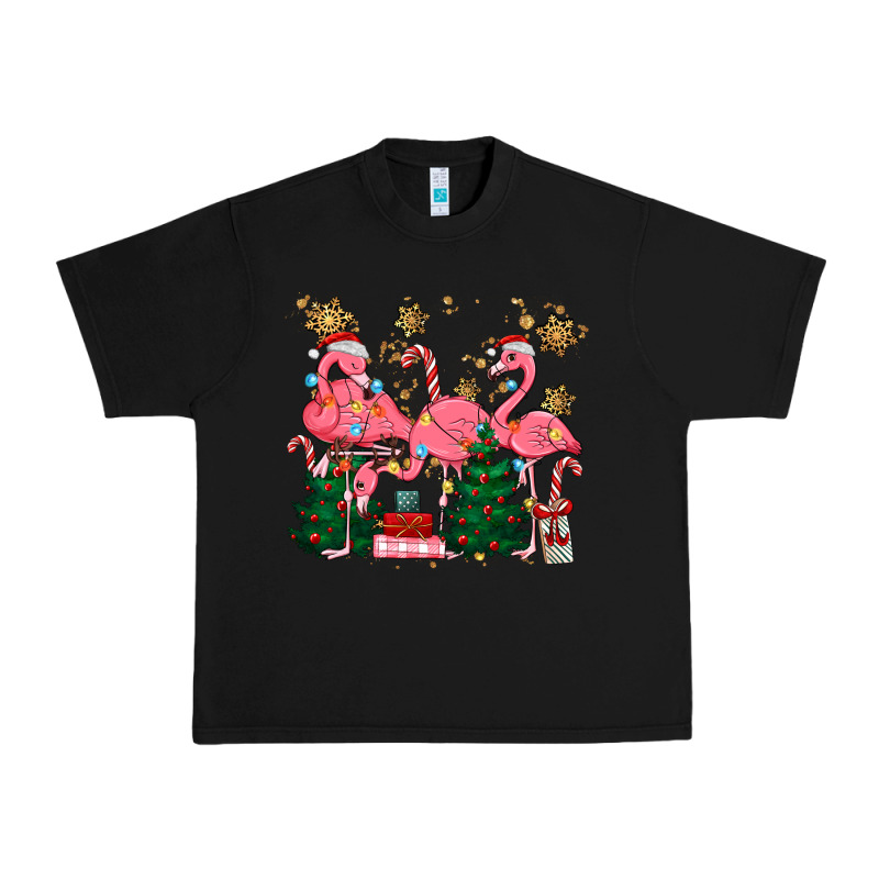 Christmas Flamingos Urban Heavy Tee by MaliasSmallBusiness | Teevron
