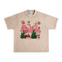 French Oak christmas flamingos Urban Heavy Tee - MaliasSmallBusiness