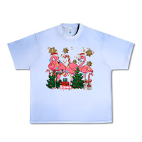 Grape Ice christmas flamingos Urban Heavy Tee - MaliasSmallBusiness