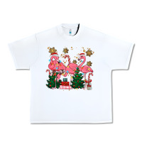 White christmas flamingos Urban Heavy Tee - MaliasSmallBusiness