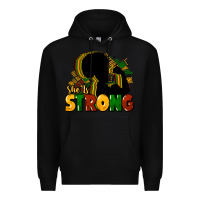 Black She is strong Black History Premium Hoodie - HowdyJamesFarm