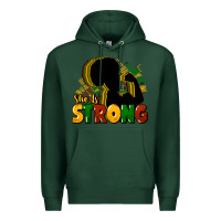 Sports Green She is strong Black History Premium Hoodie - HowdyJamesFarm