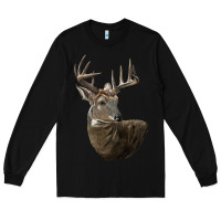 Black white tailed buck deer head Long Sleeve Tee - LillyAllenDesigns