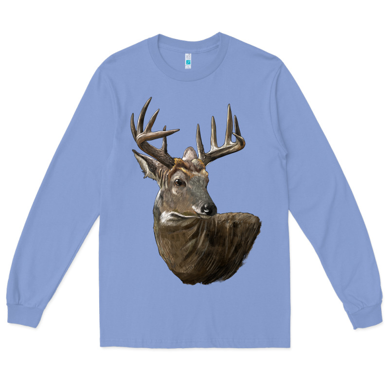 White Tailed Buck Deer Head Long Sleeve Tee by LillyAllenDesigns | Teevron
