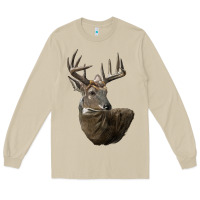 Mushroom white tailed buck deer head Long Sleeve Tee - LillyAllenDesigns