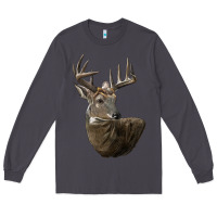 Smoke white tailed buck deer head Long Sleeve Tee - LillyAllenDesigns