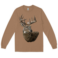 Toasted Coconut white tailed buck deer head Long Sleeve Tee - LillyAllenDesigns