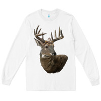 White white tailed buck deer head Long Sleeve Tee - LillyAllenDesigns