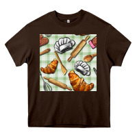 Chocolate Brown chef tools seamless pattern Heavy Core Tee - BundleAndBundleShop