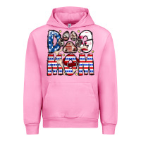 Fuchsia Pink American Dog Mom Urban Hoodie - CowhideDigitalArt