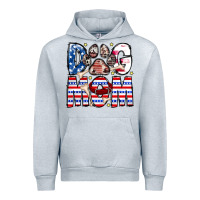 Heather Grey American Dog Mom Urban Hoodie - CowhideDigitalArt