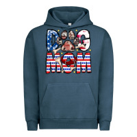 Pigment Midnight Navy American Dog Mom Urban Hoodie - CowhideDigitalArt