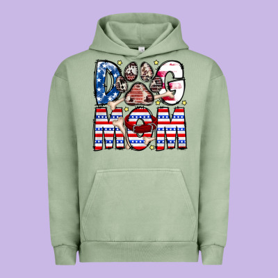 American Dog Mom Urban Hoodie Designed By Cowhidedigitalart