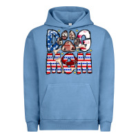 Pigment Pebble Blue American Dog Mom Urban Hoodie - CowhideDigitalArt
