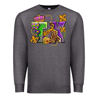 Charcoal Heather texas mardi gras olivia Premium Sweatshirt - OliviaCreatesArt