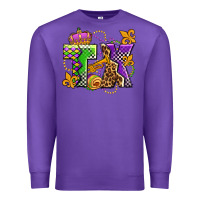 Purple texas mardi gras olivia Premium Sweatshirt - OliviaCreatesArt