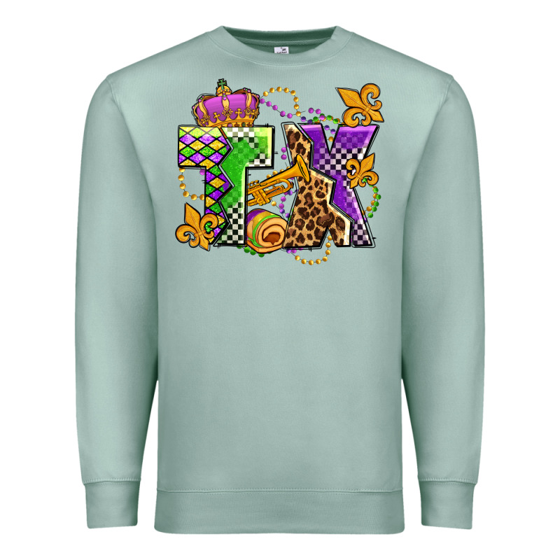 Texas Mardi Gras Olivia Premium Sweatshirt by OliviaCreatesArt | Teevron