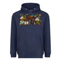 Navy rodeo cowboy coffee cups Heavyweight Hoodie - OliviaCreatesArt
