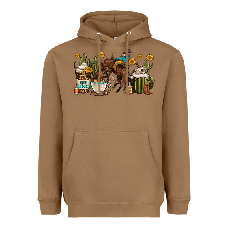 Rodeo Cowboy Coffee Cups Heavyweight Hoodie by OliviaCreatesArt | Teevron