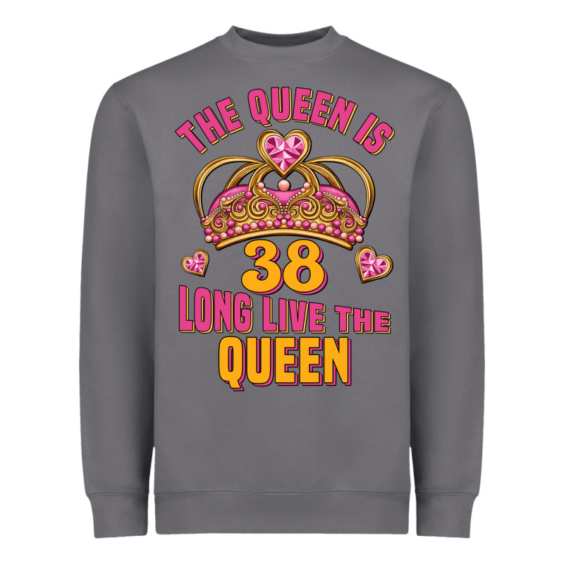 The Queen Is 38 Long Live The Queen Heavyweight Sweatshirt by Jasminsmagicworld | Teevron