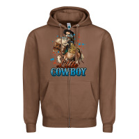 Chestnut Little Cowboy Midilli Horse kid boy Zipper Hoodie - HowdyJamesFarm