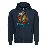Navy Little Cowboy Midilli Horse kid boy Zipper Hoodie - HowdyJamesFarm