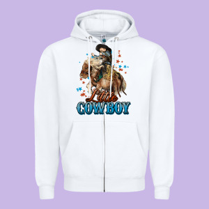 Little Cowboy Midilli Horse Kid Boy Zipper Hoodie Designed By Howdyjamesfarm