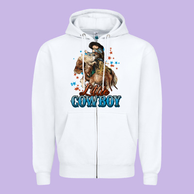 Little Cowboy Midilli Horse Kid Boy Zipper Hoodie Designed By Howdyjamesfarm