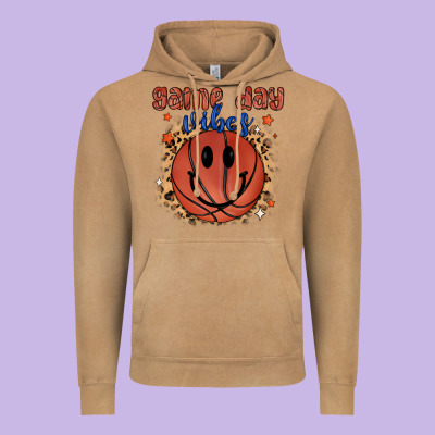 Game Day Vibes Vintage Hoodie Designed By Maliassmallbusiness
