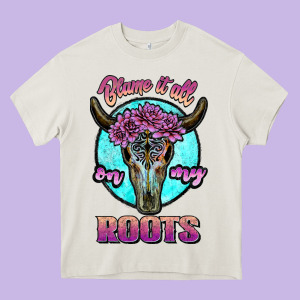 Blame It All On My Roots White Heavy Core Tee Designed By Jahusdesignshop
