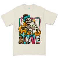 Bone staying alive coffee drinking skeleton Premium Tee - Jasminsmagicworld