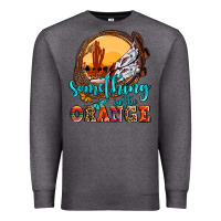 Charcoal Heather something in the orange olivia Premium Sweatshirt - OliviaCreatesArt