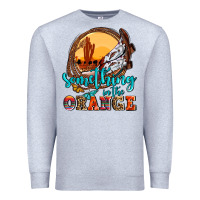 Heather Grey something in the orange olivia Premium Sweatshirt - OliviaCreatesArt