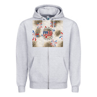 Heather Grey usa land of the free because of the brave Zipper Hoodie - TumblerDesignByShophia