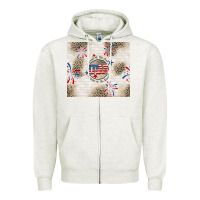 Oatmeal Heather usa land of the free because of the brave Zipper Hoodie - TumblerDesignByShophia
