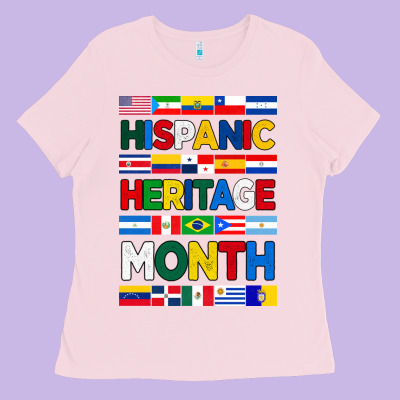 Hispanic Haritage Month Flags Ladies Tee Designed By Bundleandbundleshop