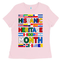 Bubblegum Pink hispanic haritage month flags Ladies Tee - BundleAndBundleShop