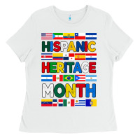 White hispanic haritage month flags Ladies Tee - BundleAndBundleShop