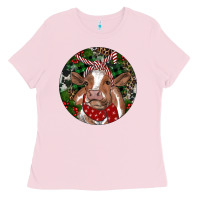 Brown Cow Christmas Ladies Tee | Teevron