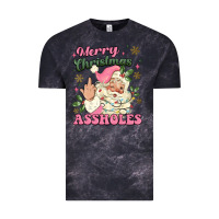 Cloud Black merry christmas assholes Vintage Tee - MaliasSmallBusiness