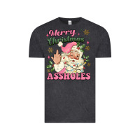 Vintage Black merry christmas assholes Vintage Tee - MaliasSmallBusiness